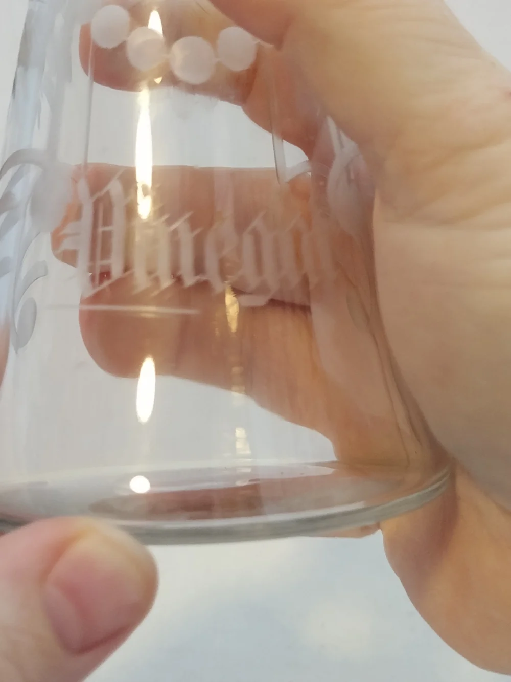 Etched Clear Glass Decanter Carafe For Vinager And Oil